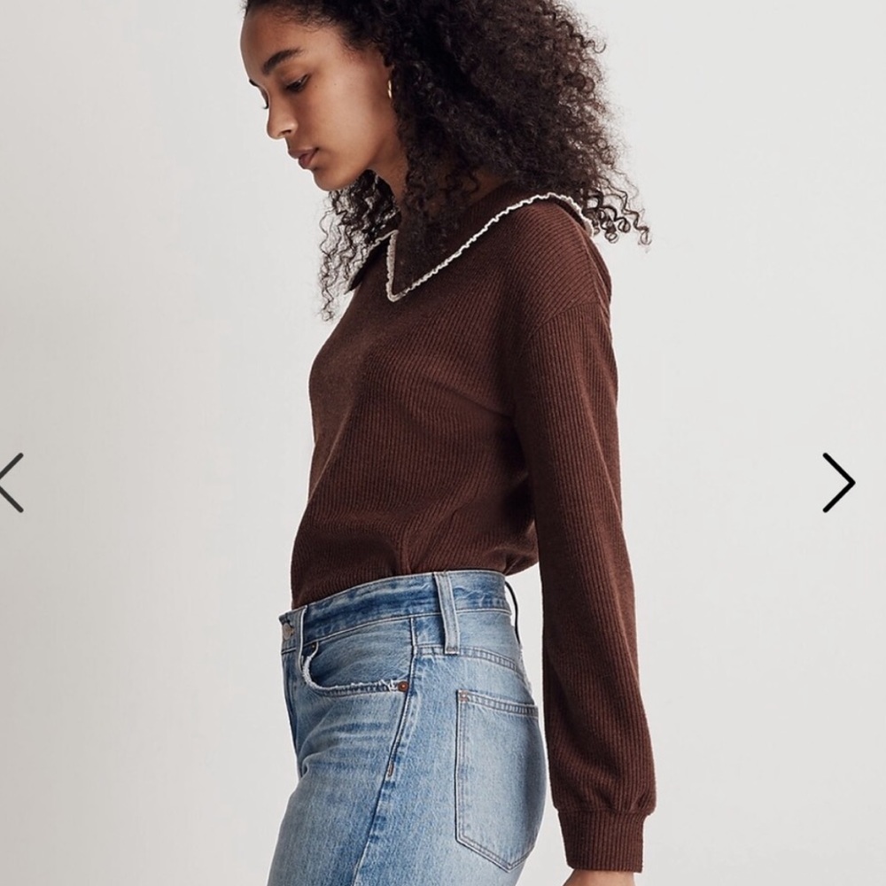 Madewell Ruffle-Collared Long-Sleeve Top - Picture 2 of 3
